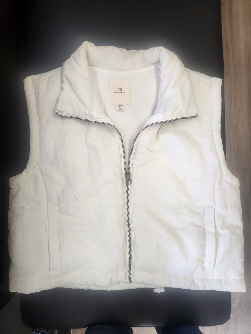 Thread & Supply White Quilted Puffer Vest